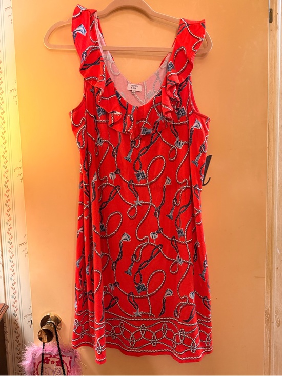 crown & ivy Dresses & Skirts - crown & ivy Red Rope-Print Ruffle Sundress